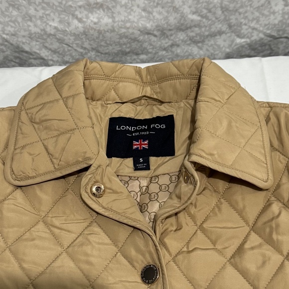 brown london fog jacket button down pocket bothsides size small - Picture 3 of 15